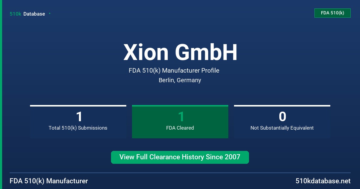 Xion GmbH FDA 510(k) Manufacturer Profile