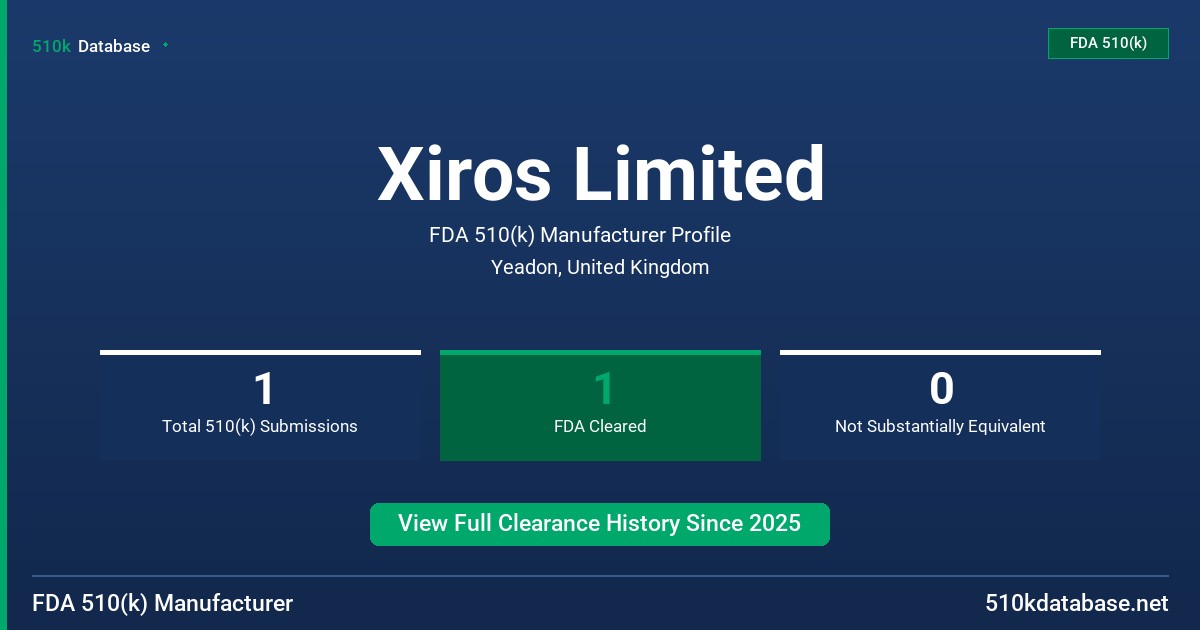 Xiros Limited FDA 510(k) Manufacturer Profile