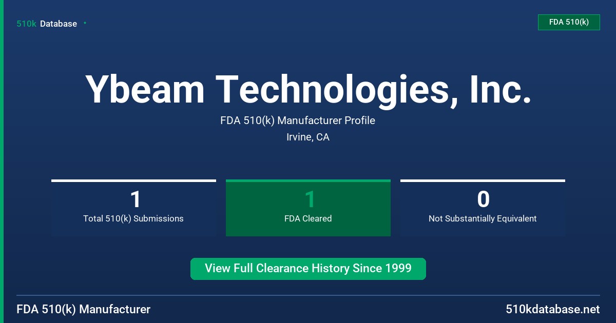 Ybeam Technologies, Inc. FDA 510(k) Manufacturer Profile
