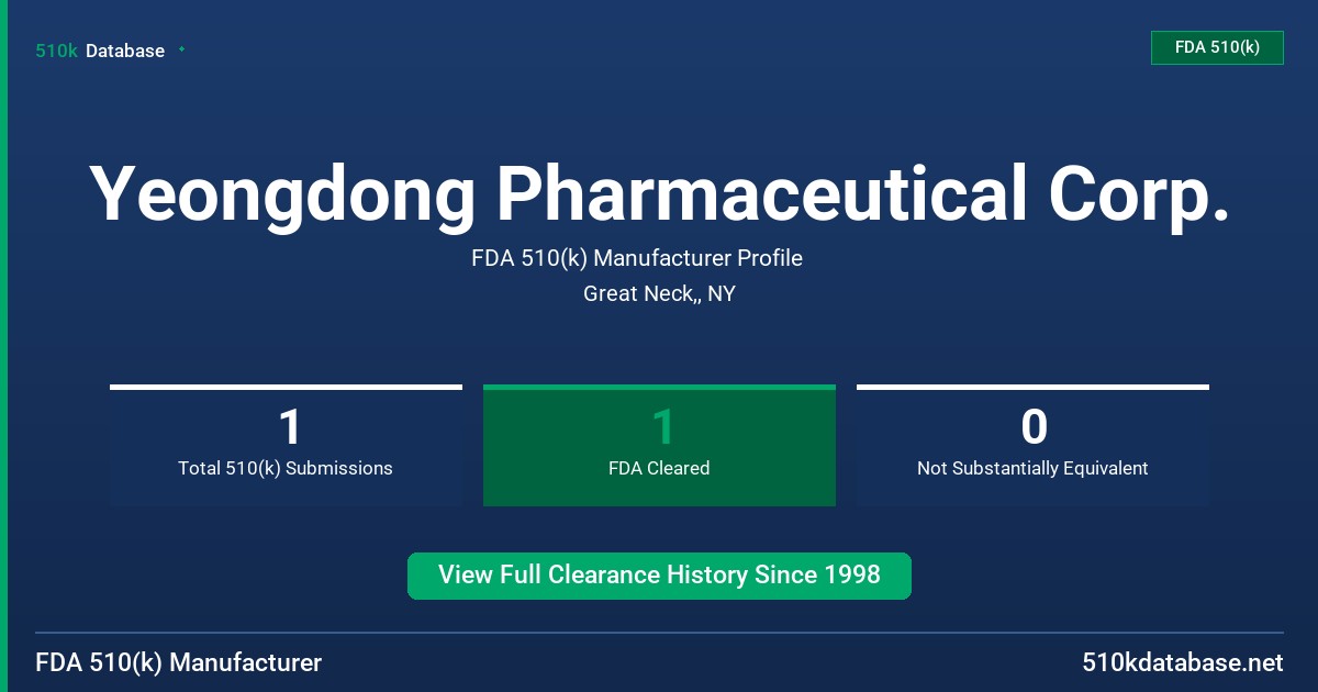 Yeongdong Pharmaceutical Corp. FDA 510(k) Manufacturer Profile