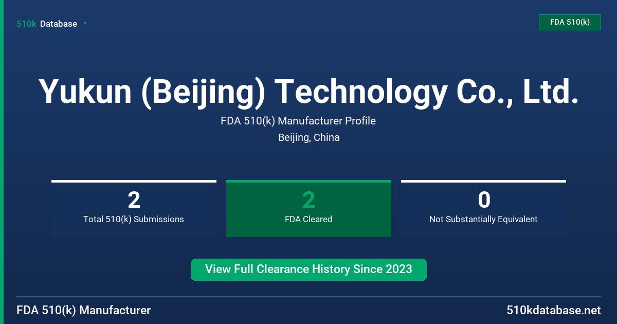 Yukun (Beijing) Technology Co., Ltd. FDA 510(k) Manufacturer Profile