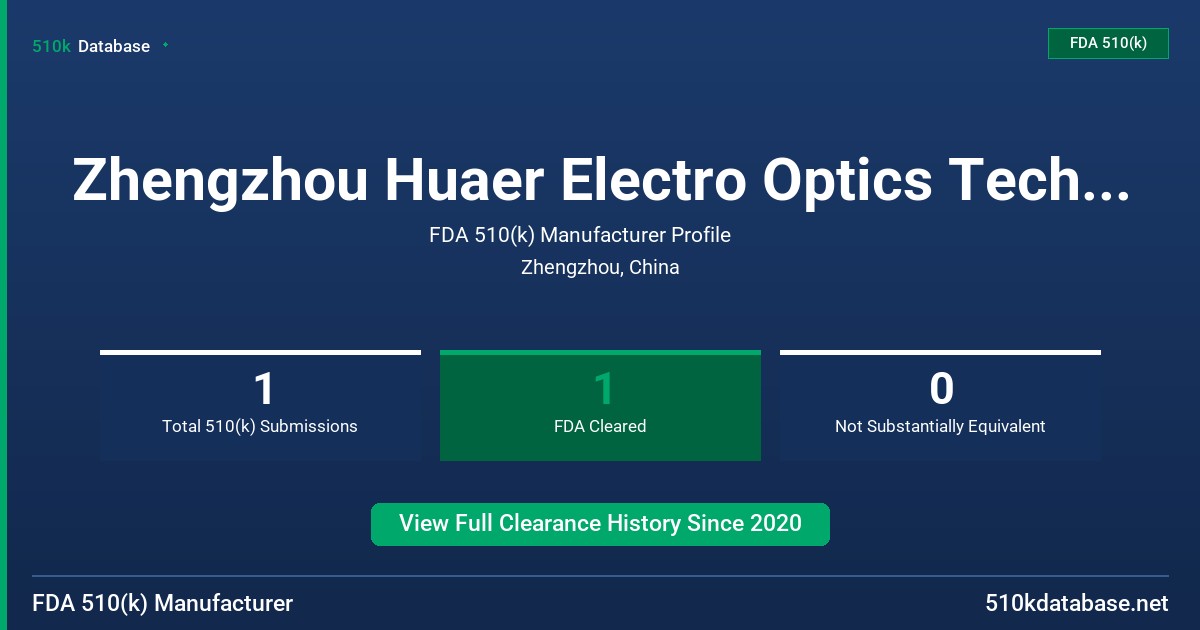 Zhengzhou Huaer Electro Optics Technology Co., Ltd. FDA 510(k) Manufacturer Profile
