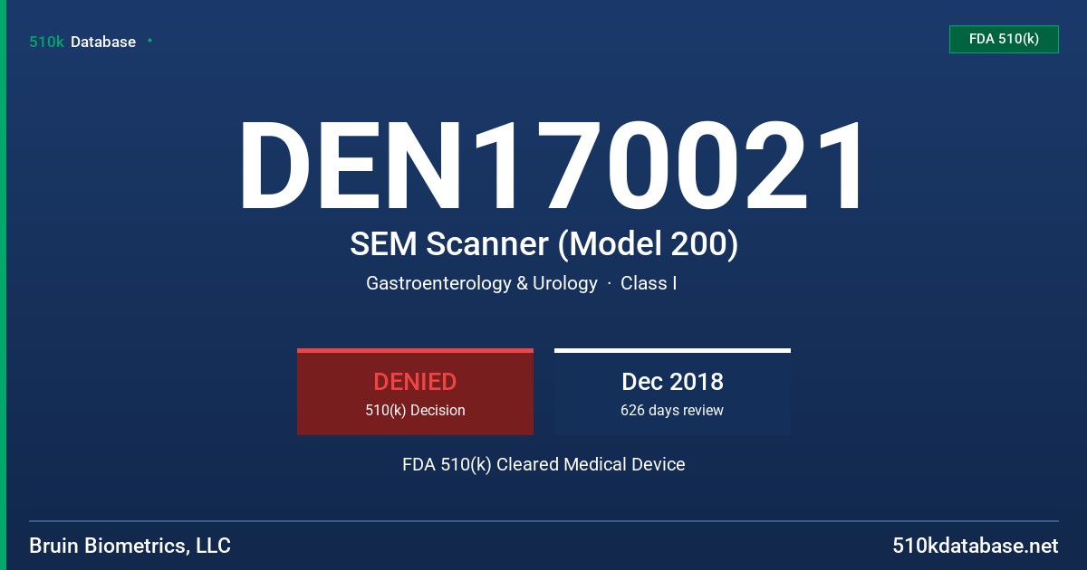 DEN170021 SEM Scanner (Model 200) FDA 510(k) Cleared Medical Device