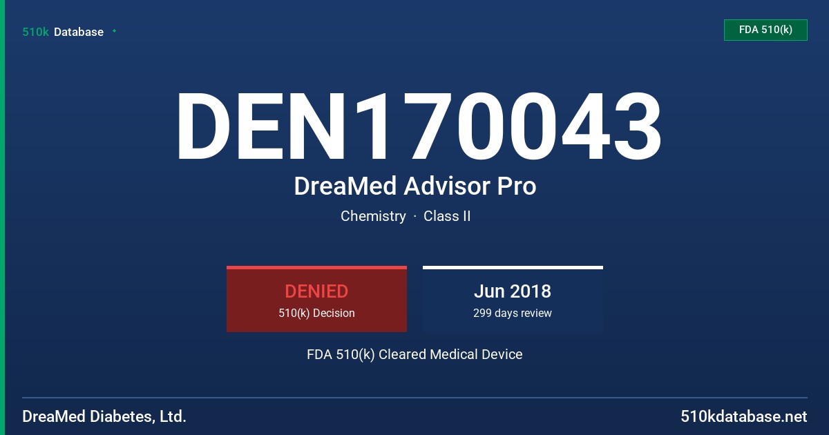 DEN170043 DreaMed Advisor Pro FDA 510(k) Cleared Medical Device