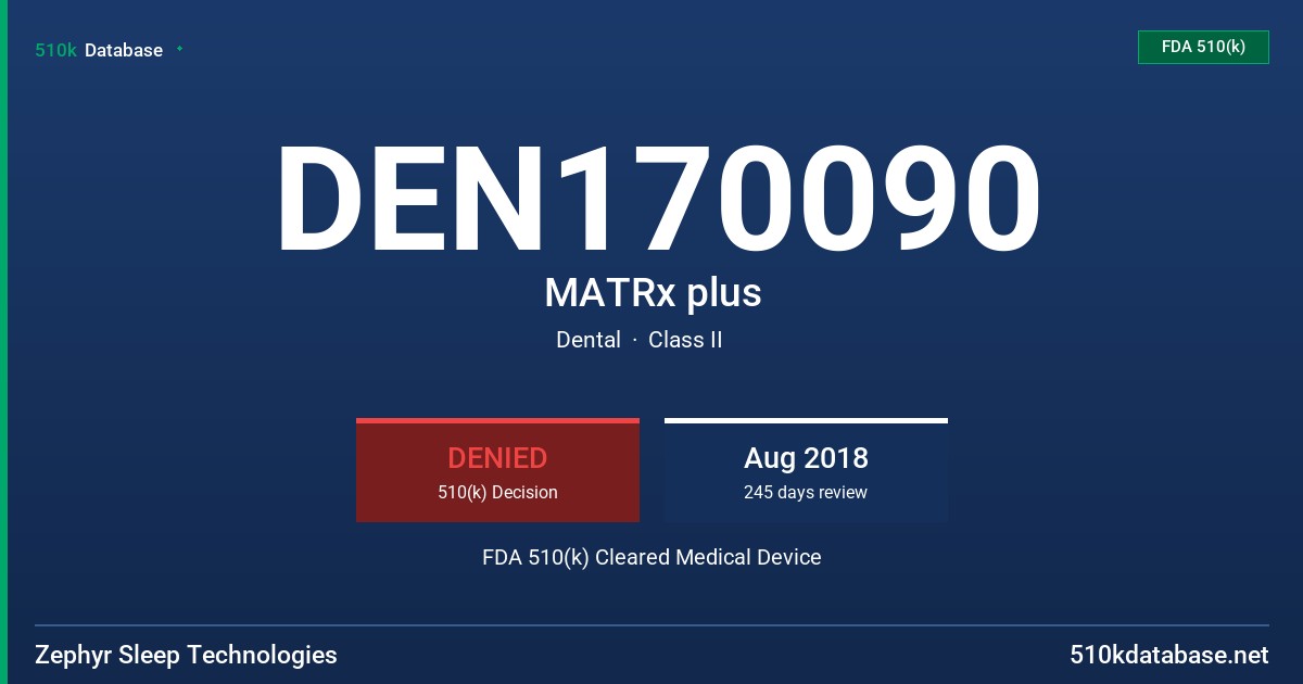 DEN170090 MATRx plus FDA 510(k) Cleared Medical Device