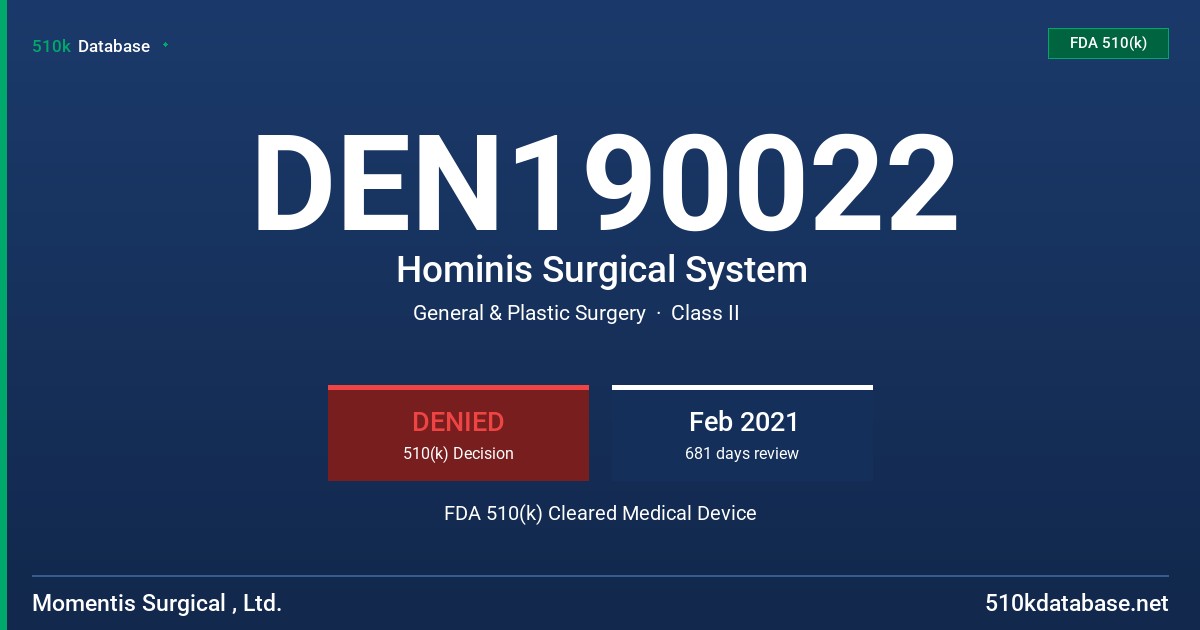 DEN190022 Hominis Surgical System FDA 510(k) Cleared Medical Device