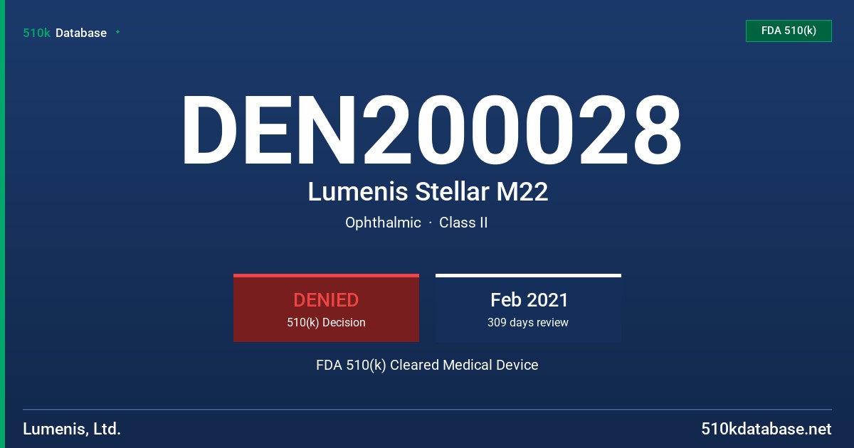 DEN200028 Lumenis Stellar M22 FDA 510(k) Cleared Medical Device
