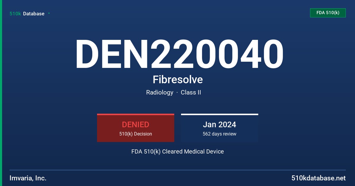 DEN220040 Fibresolve FDA 510(k) Cleared Medical Device