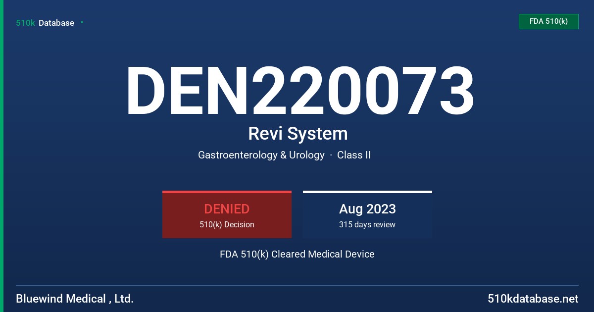 DEN220073 Revi System FDA 510(k) Cleared Medical Device
