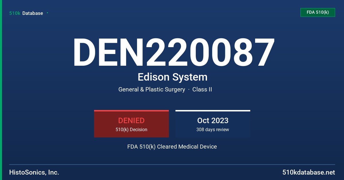 DEN220087 Edison System FDA 510(k) Cleared Medical Device