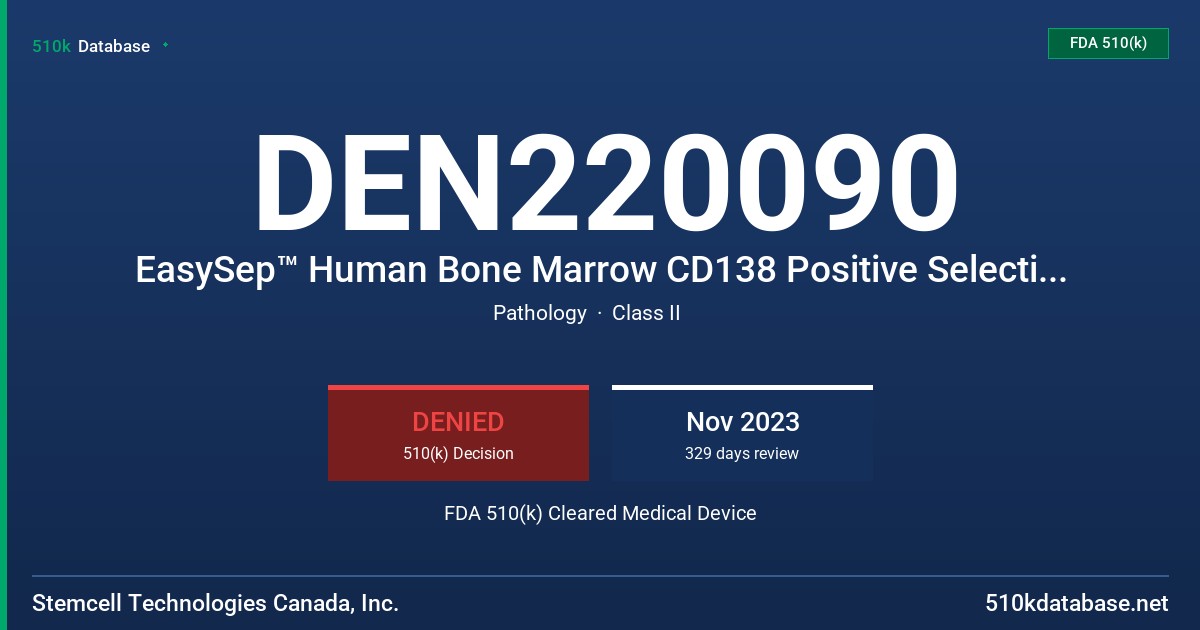 DEN220090 EasySep™ Human Bone Marrow CD138 Positive Selection Kit (100-0748) FDA 510(k) Cleared Medical Device