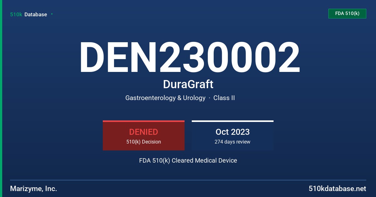 DEN230002 DuraGraft FDA 510(k) Cleared Medical Device
