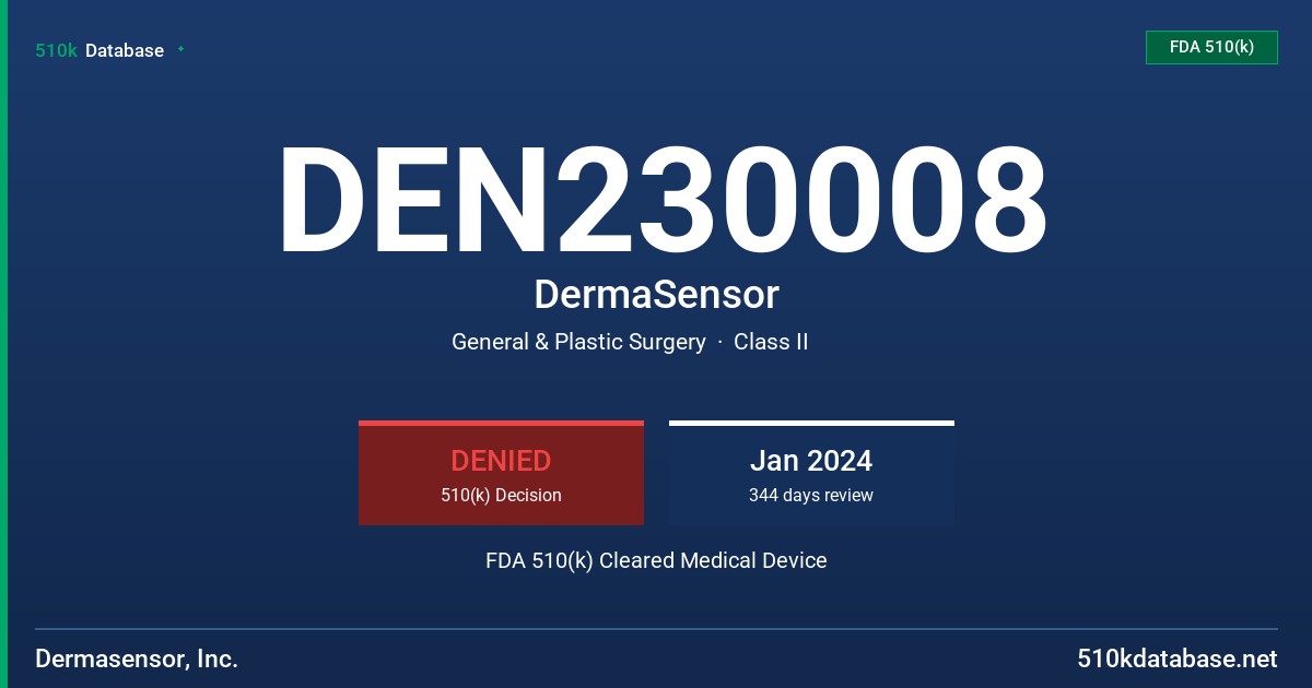 DEN230008 DermaSensor FDA 510(k) Cleared Medical Device