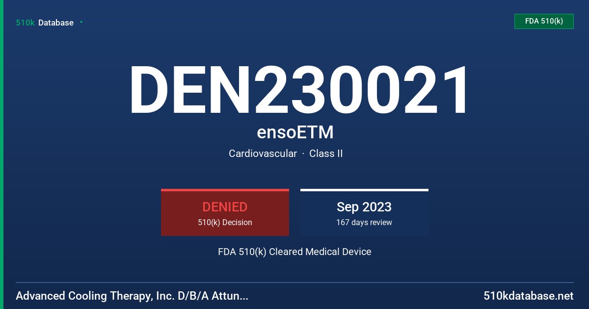 DEN230021 ensoETM FDA 510(k) Cleared Medical Device