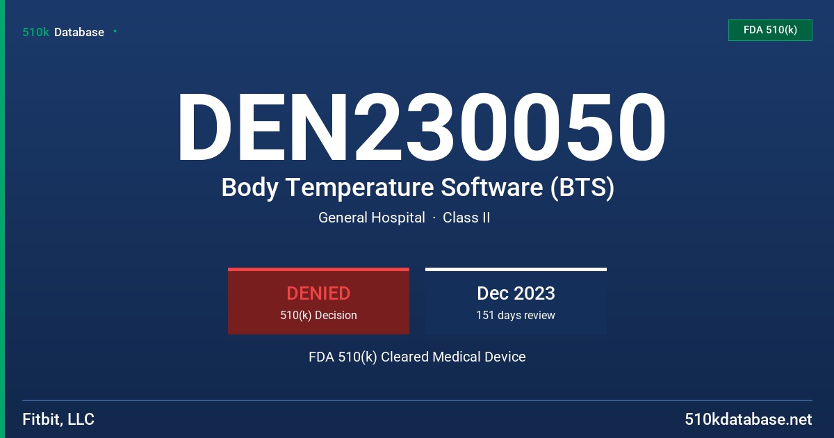 DEN230050 Body Temperature Software (BTS) FDA 510(k) Cleared Medical Device