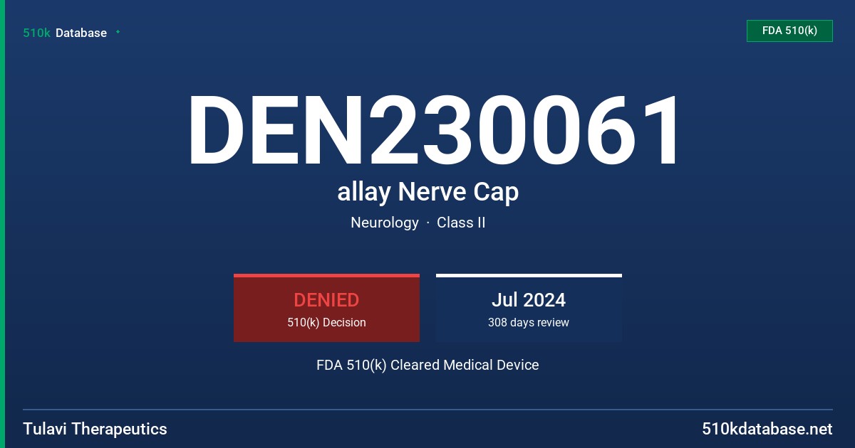 DEN230061 allay Nerve Cap FDA 510(k) Cleared Medical Device