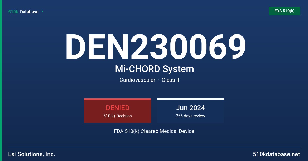 DEN230069 Mi-CHORD System FDA 510(k) Cleared Medical Device