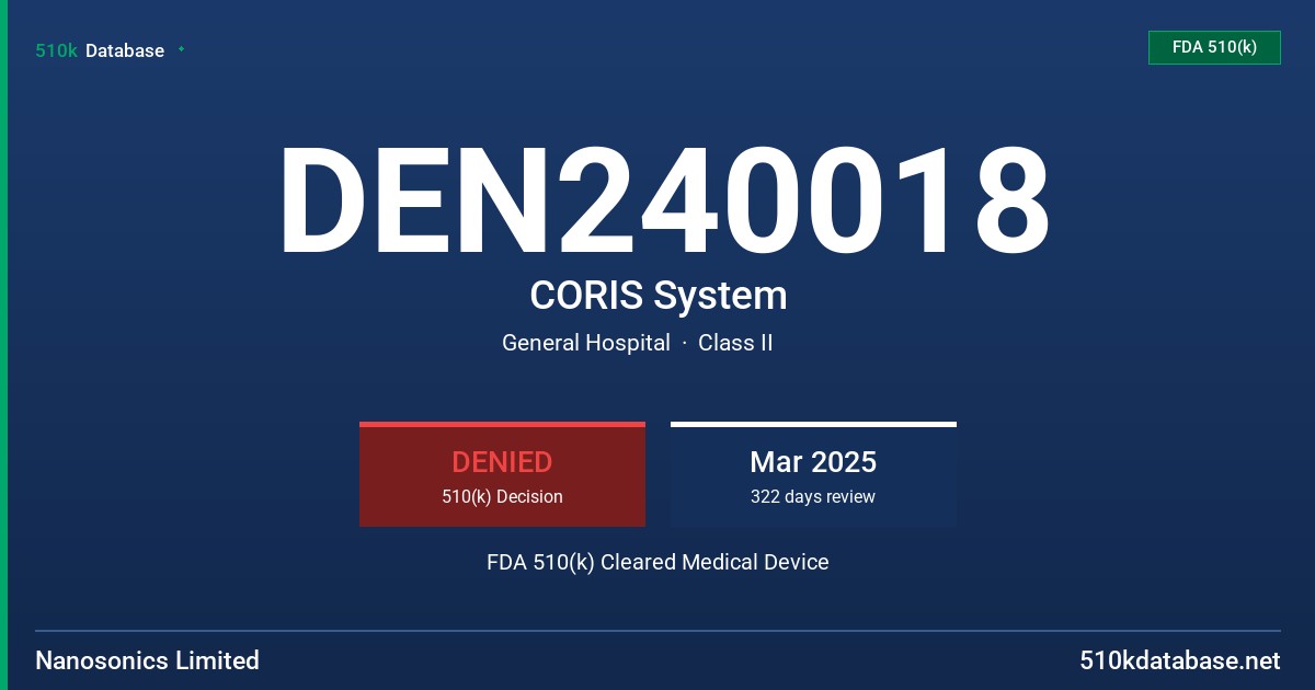 DEN240018 CORIS System FDA 510(k) Cleared Medical Device
