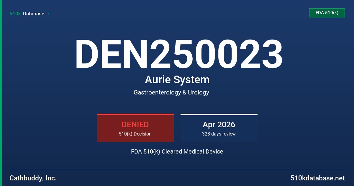 DEN250023 Aurie System FDA 510(k) Cleared Medical Device