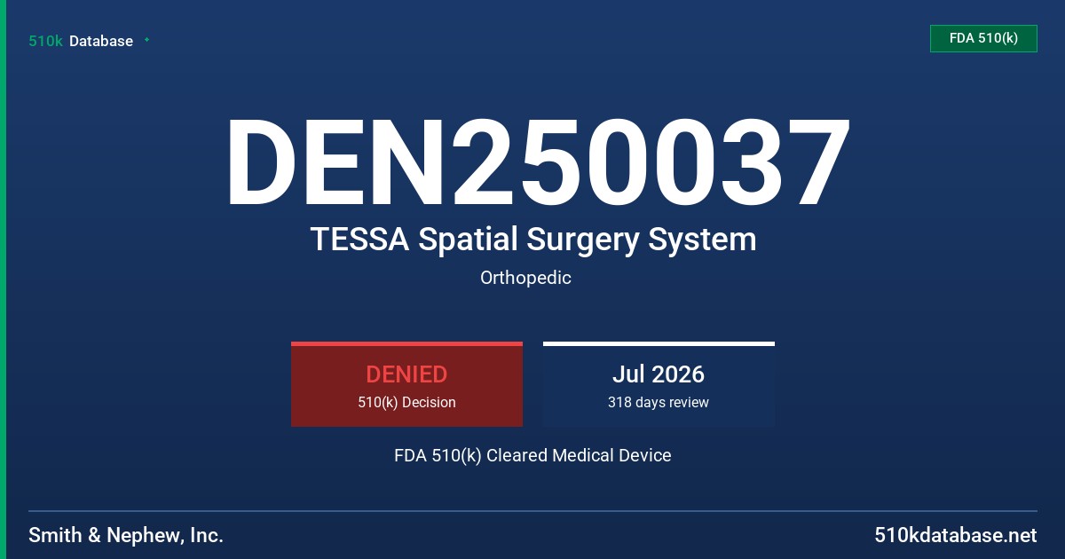 DEN250037 TESSA Spatial Surgery System FDA 510(k) Cleared Medical Device
