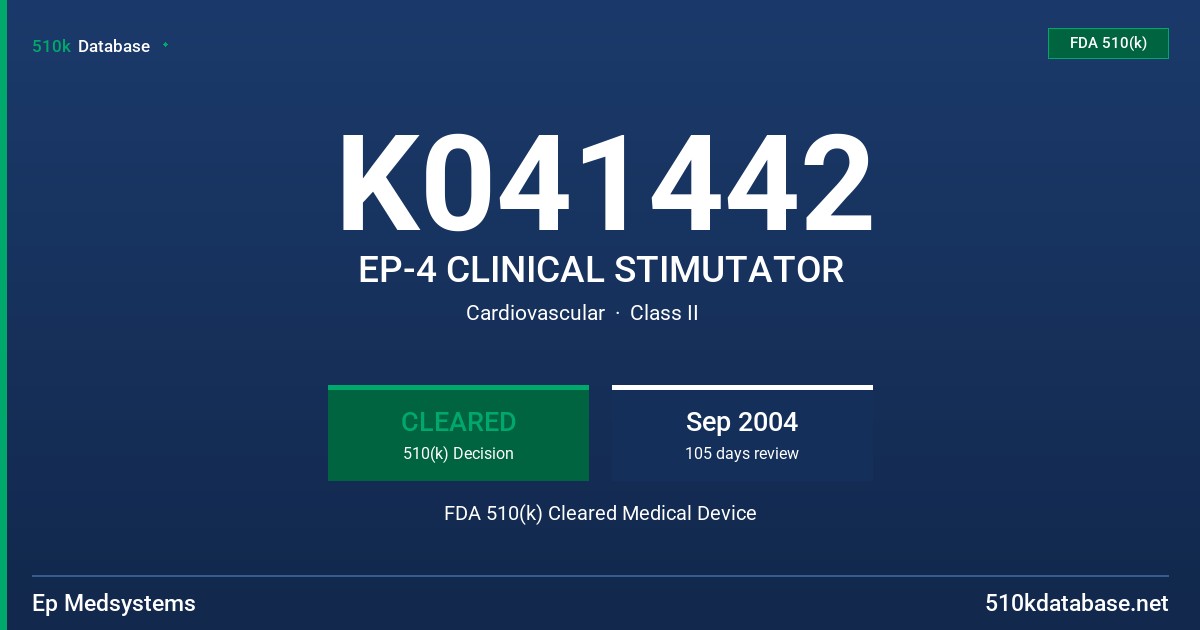 K041442 EP-4 CLINICAL STIMUTATOR FDA 510(k) Cleared Medical Device