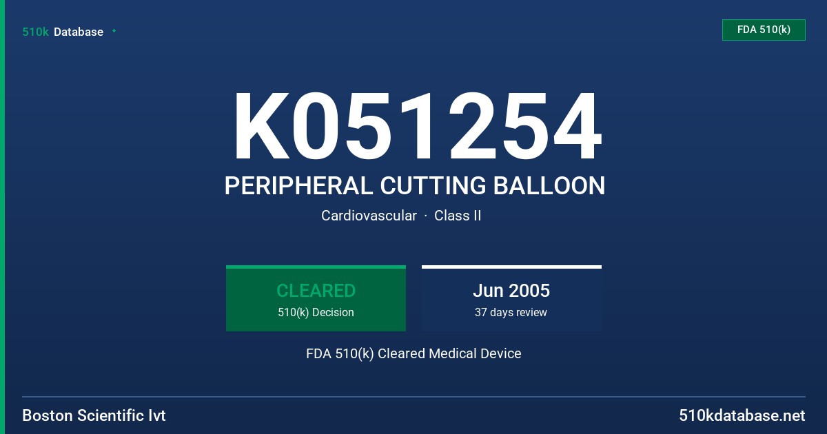 K051254 PERIPHERAL CUTTING BALLOON FDA 510(k) Cleared Medical Device