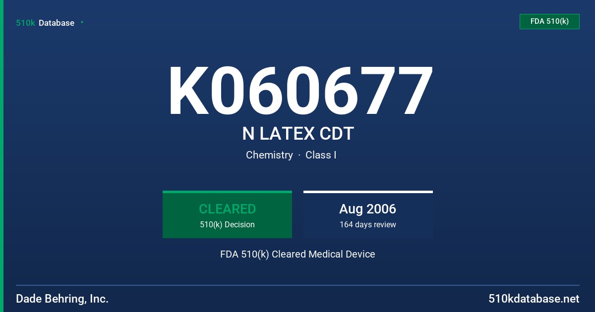 K060677 N LATEX CDT FDA 510(k) Cleared Medical Device