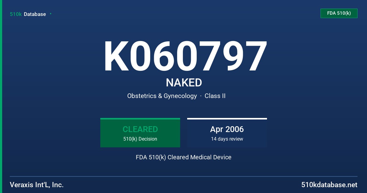 K060797 NAKED FDA 510(k) Cleared Medical Device
