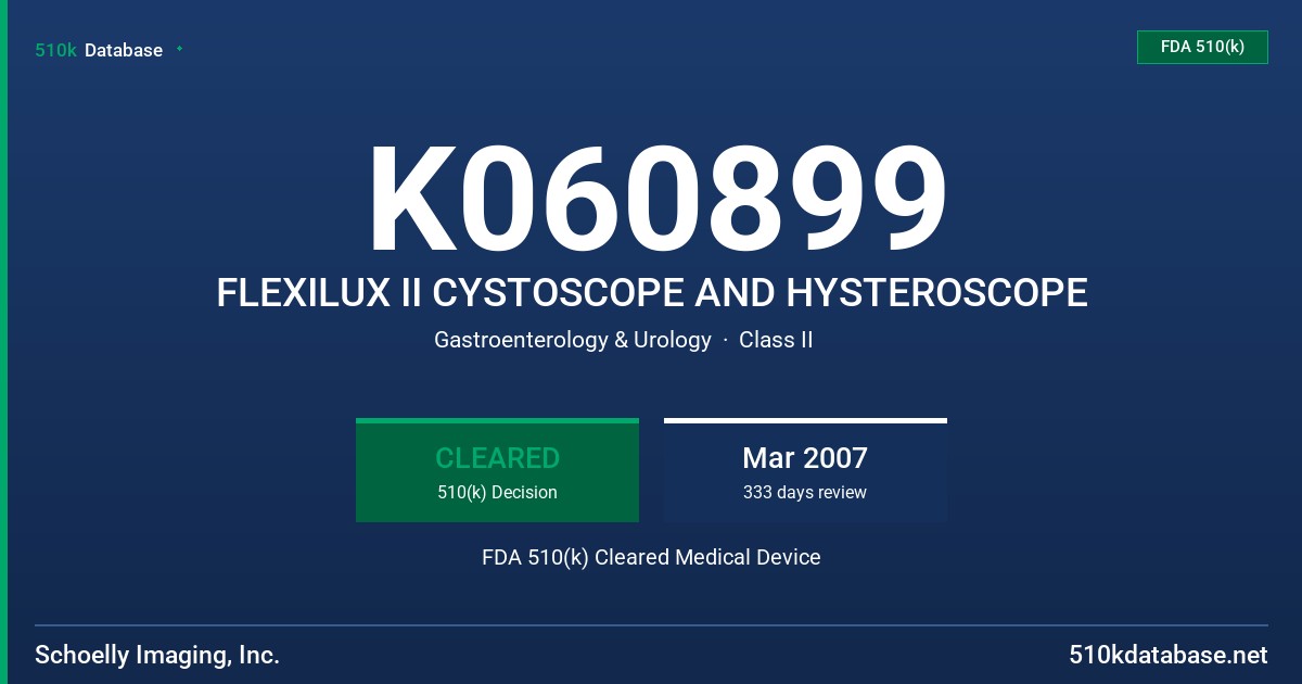 K060899 FLEXILUX II CYSTOSCOPE AND HYSTEROSCOPE FDA 510(k) Cleared Medical Device