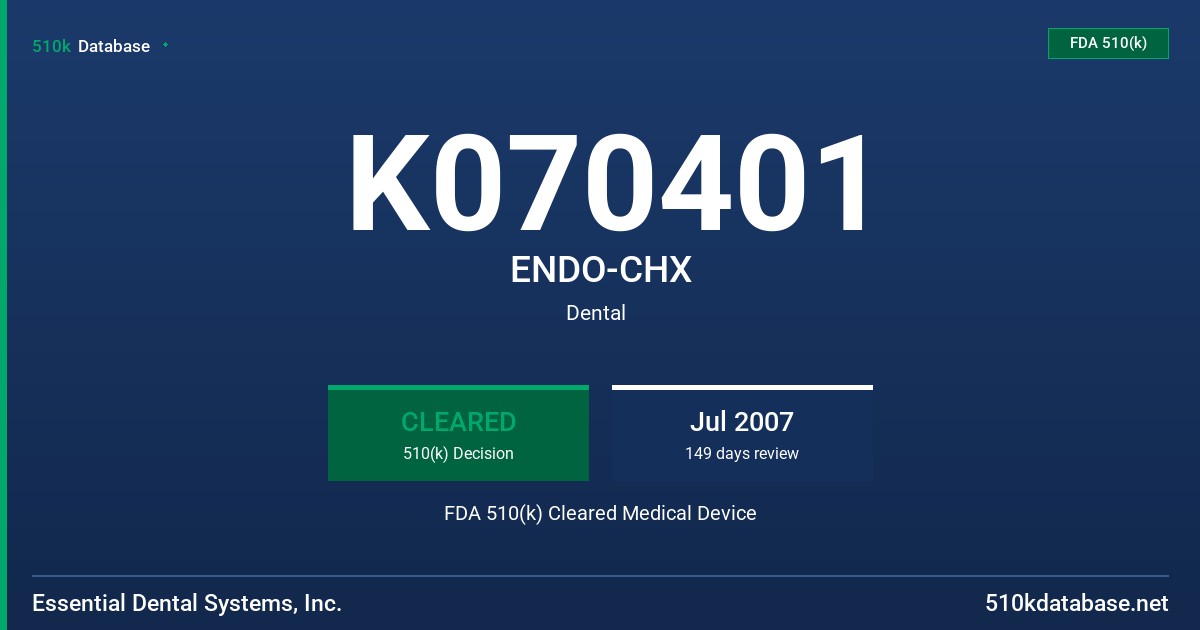 K070401 ENDO-CHX FDA 510(k) Cleared Medical Device