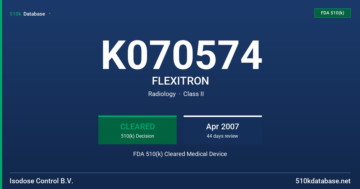 K070574 FLEXITRON FDA 510(k) Cleared Medical Device