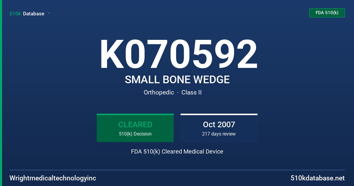 K070592 SMALL BONE WEDGE FDA 510(k) Cleared Medical Device