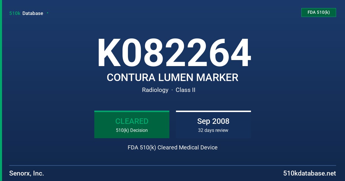 K082264 CONTURA LUMEN MARKER FDA 510(k) Cleared Medical Device