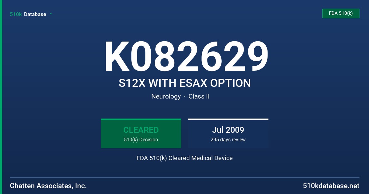 K082629 S12X WITH ESAX OPTION FDA 510(k) Cleared Medical Device