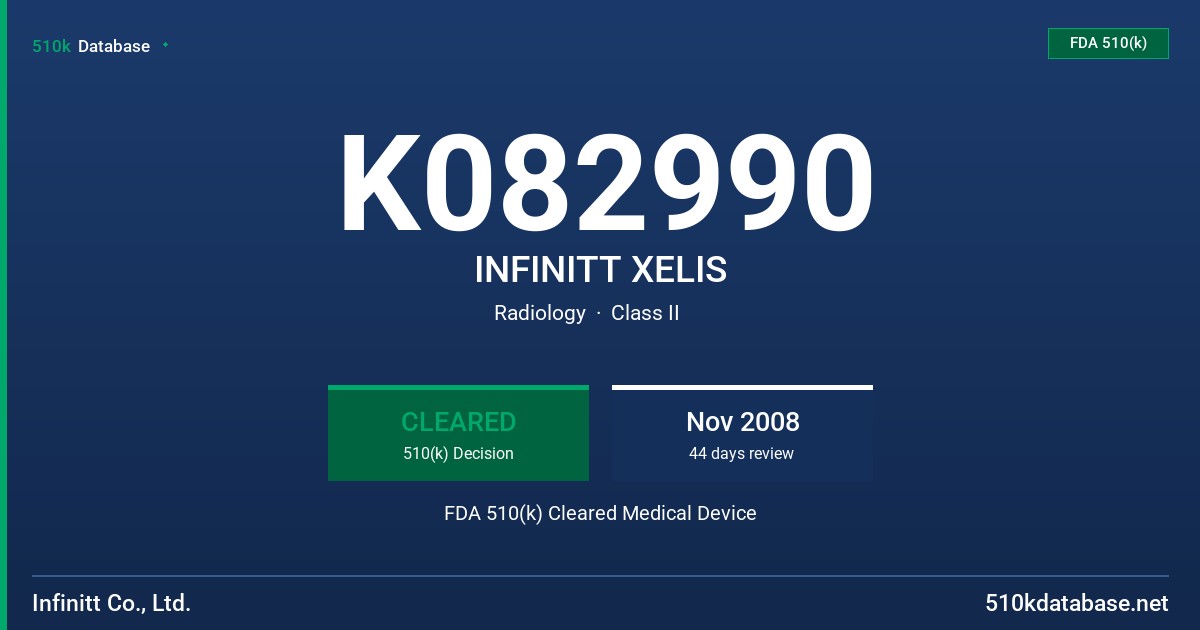 K082990 INFINITT XELIS FDA 510(k) Cleared Medical Device