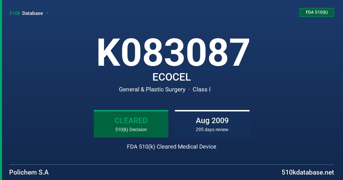 K083087 ECOCEL FDA 510(k) Cleared Medical Device
