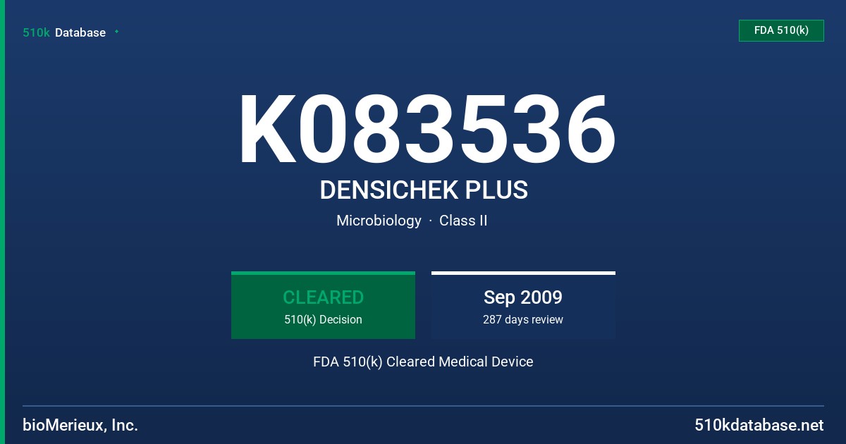 K083536 DENSICHEK PLUS FDA 510(k) Cleared Medical Device