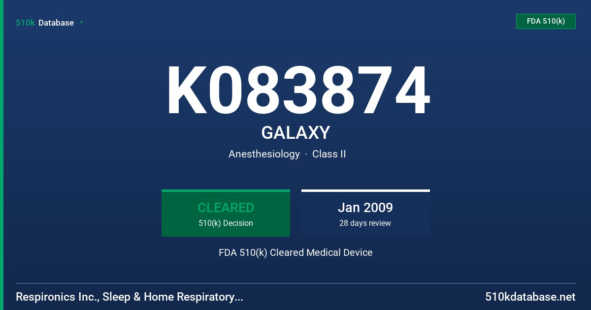 K083874 GALAXY FDA 510(k) Cleared Medical Device