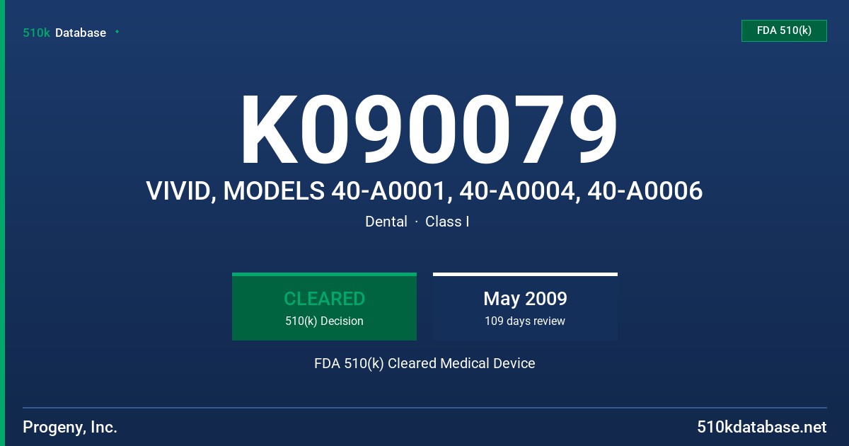 K090079 VIVID, MODELS 40-A0001, 40-A0004, 40-A0006 FDA 510(k) Cleared Medical Device