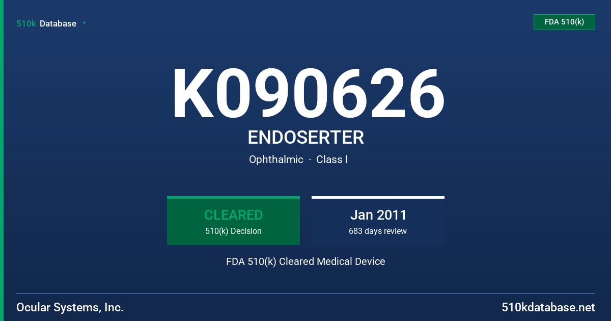 K090626 ENDOSERTER FDA 510(k) Cleared Medical Device