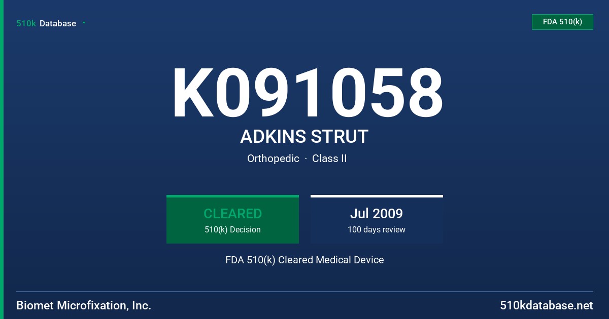 K091058 ADKINS STRUT FDA 510(k) Cleared Medical Device