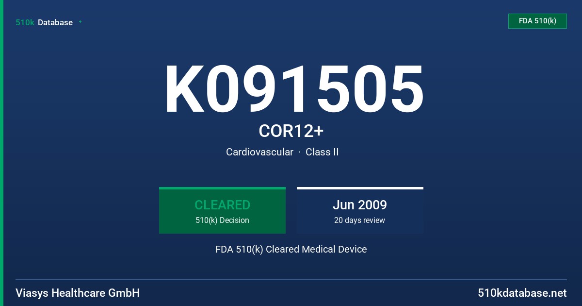 K091505 COR12+ FDA 510(k) Cleared Medical Device