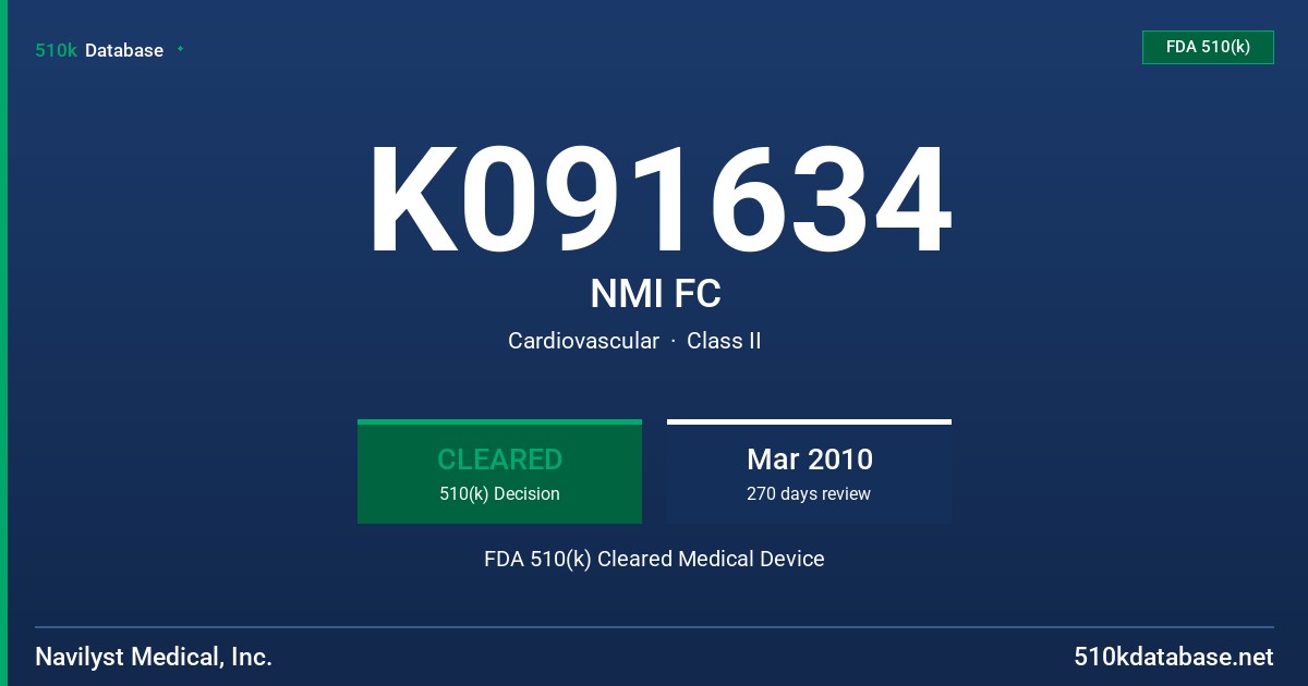 K091634 NMI FC FDA 510(k) Cleared Medical Device