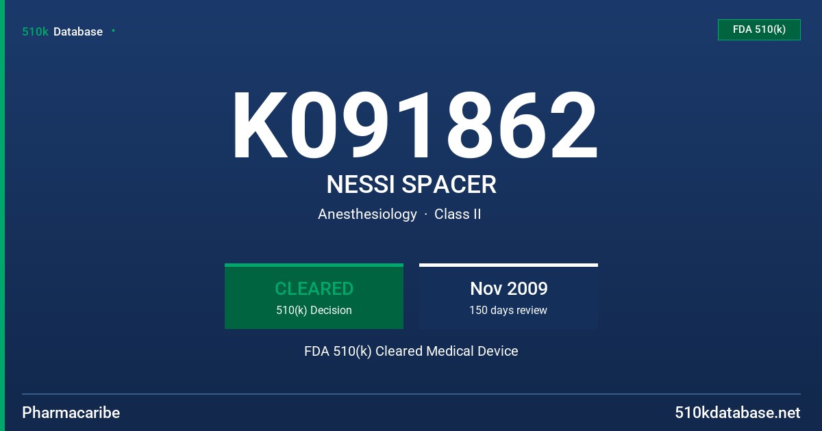 K091862 NESSI SPACER FDA 510(k) Cleared Medical Device