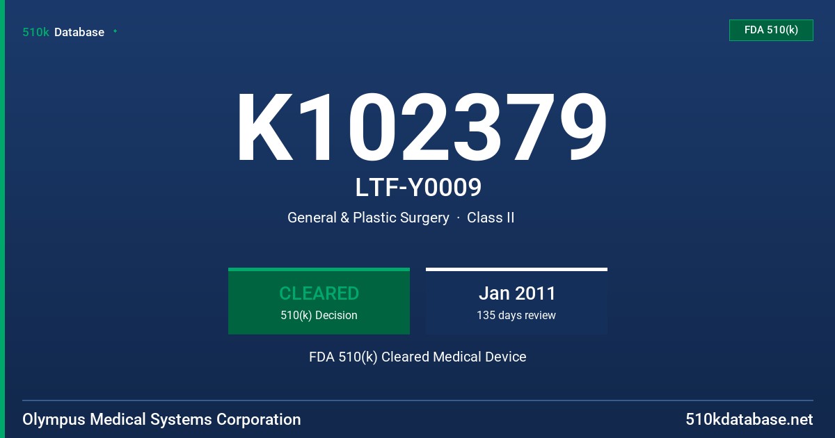 K102379 LTF-Y0009 FDA 510(k) Cleared Medical Device