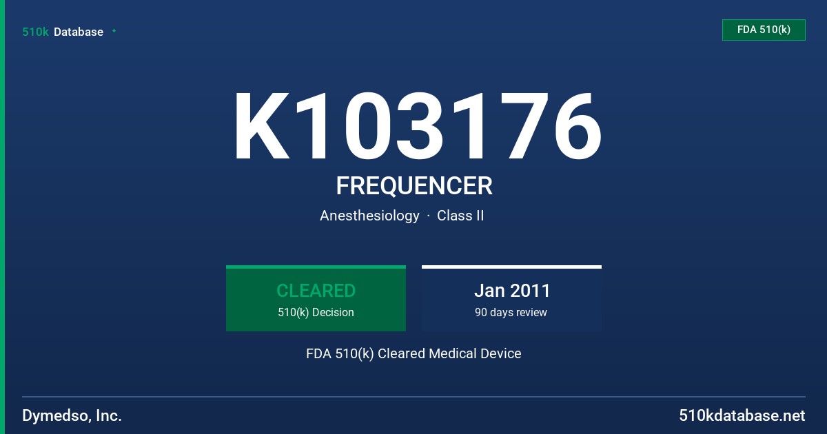 K103176 FREQUENCER FDA 510(k) Cleared Medical Device