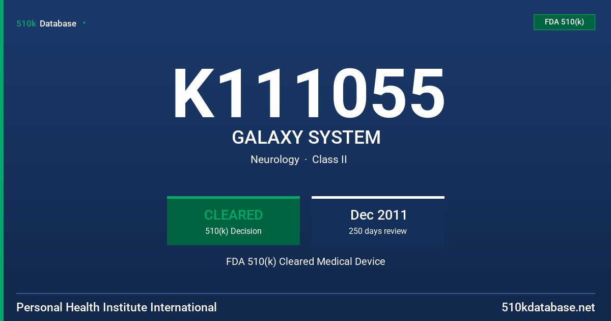 K111055 GALAXY SYSTEM FDA 510(k) Cleared Medical Device