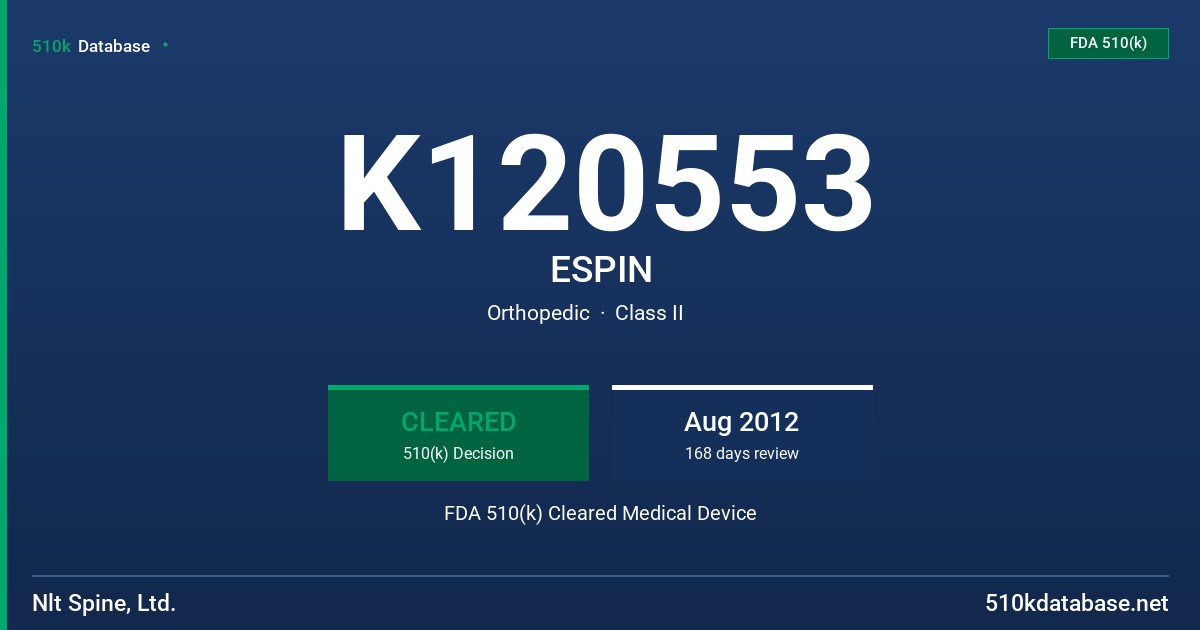 K120553 ESPIN FDA 510(k) Cleared Medical Device