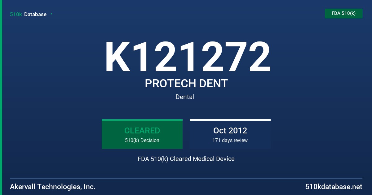 K121272 PROTECH DENT FDA 510(k) Cleared Medical Device