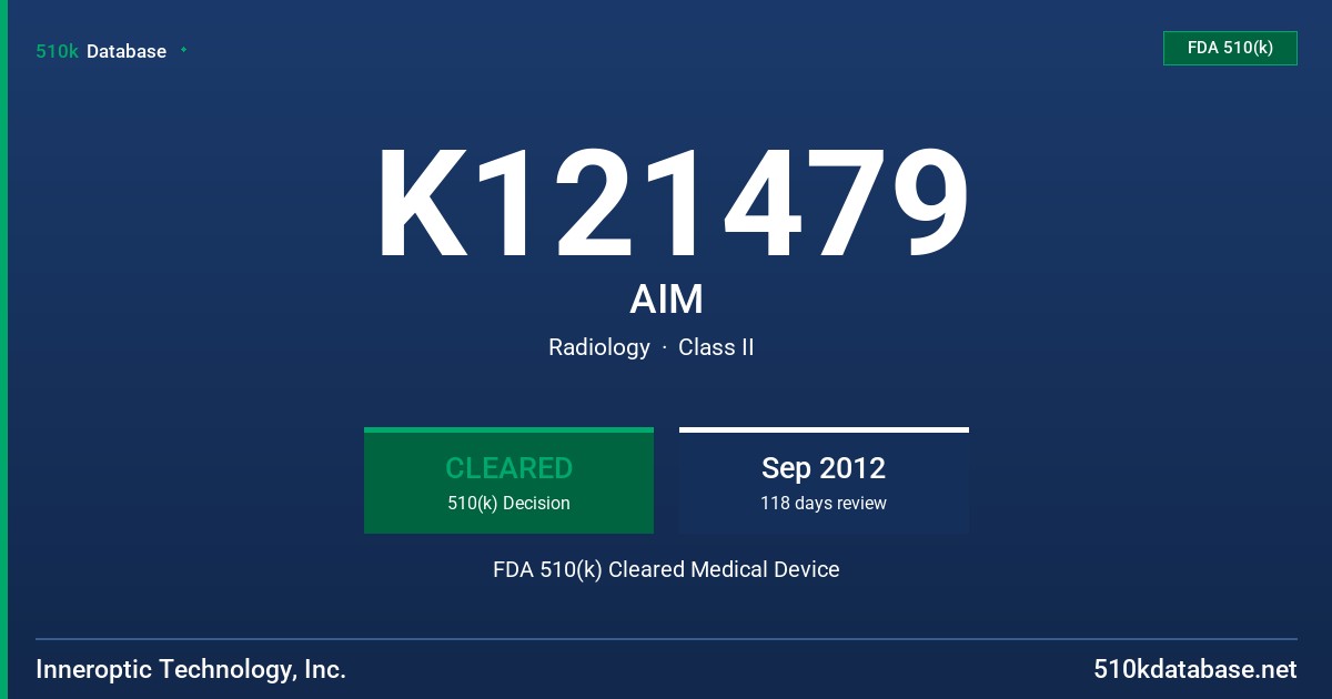 K121479 AIM FDA 510(k) Cleared Medical Device